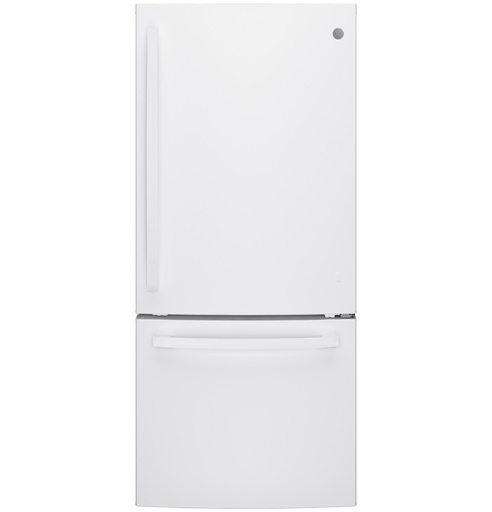 [GDE21EGKWW] GE GDE21E 30 inch Bottom-Freezer Refrigerator with 21 cu. ft. Capacity, ENERGY STAR Rated and LED lighting (White)