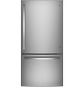 GE GDE25EYKFS 33 inch Bottom-Freezer Refrigerator with 24.8 cu. ft. Capacity, ENERGY STAR Rated and Factory-Installed Icemaker in Fingerprint Resistant Stainless Steel