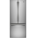 GE GNE21FYKFS 30 inch French Door Refrigerator with 20.8 Cu. Ft. Capacity, ENERGY STAR Rated and LED Lighting in Fingerprint Resistant Stainless Steel