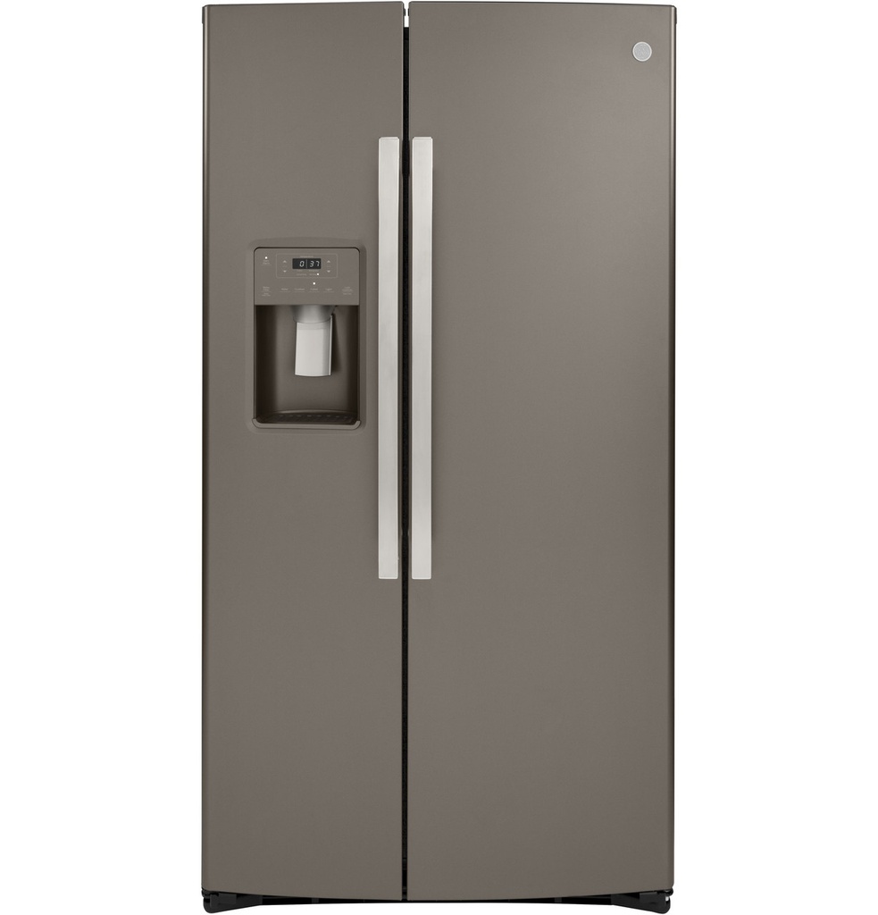 GE GSS25I 36 inch Side-By-Side Refrigerator with 25.1 Cu. Ft. Capacity, Showcase LED Lighting and External Dispenser