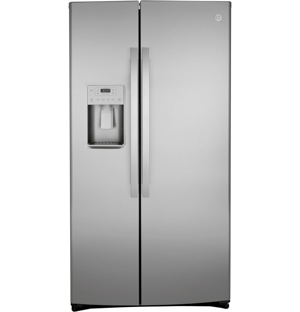 GE GSS25I 36 inch Side-By-Side Refrigerator with 25.1 Cu. Ft. Capacity, Showcase LED Lighting and External Dispenser