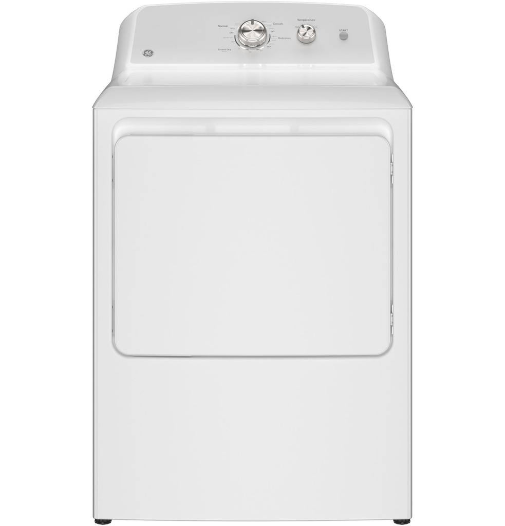 GE GTD38EASWWS 27 inch Electric Dryer with 7.2 cu. ft. Capacity, Up To 120 ft. Venting​ and Auto Dry in White