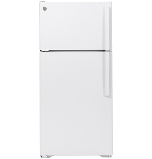[GTE16DTNLWW] GE GTE16DT 28 inch Top Freezer Refrigerator with 15.6 Cu. Ft. Capacity, ENERGY STAR Rated and LED Lighting in White (Left Hinge)
