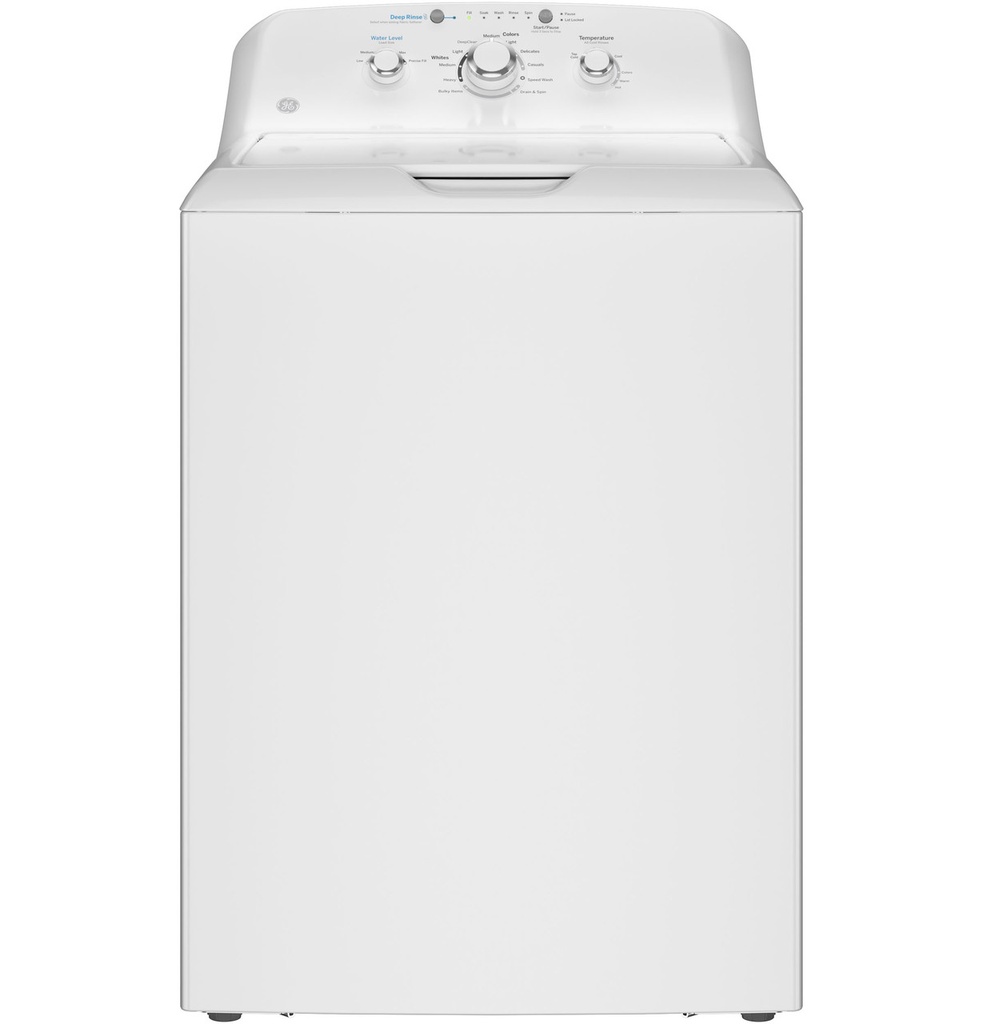 GE GTW325ASWWW 27 inch Top Load Washer with 4 cu. ft. Capacity, Stainless Steel Basket and Water Level Control in White