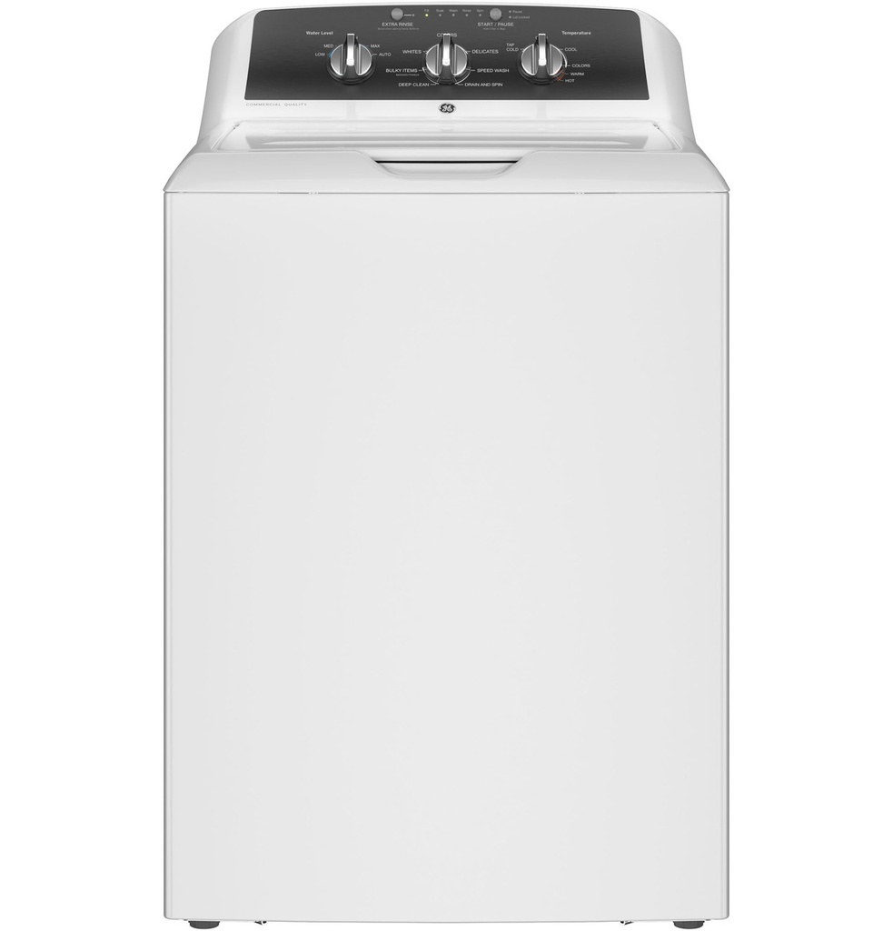 GE GTW525ACWWB 27 inch Top Load Washer with 4.3 cu. ft. Capacity, Stainless Steel Basket and True Dual-Action Agitator in White