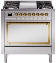 ILVE UN36FNM Nostalgie II Noblesse 36 inch Dual Fuel Range with 6 Burners and Griddle