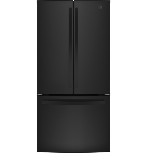 [GWE19JGLBB] GE GWE19J 33 inch Counter Depth French Door Refrigerator with 18.6 Cu. Ft. Total Capacity, ENERGY STAR Rated, Internal Water Dispenser and LED Lighting (Black)