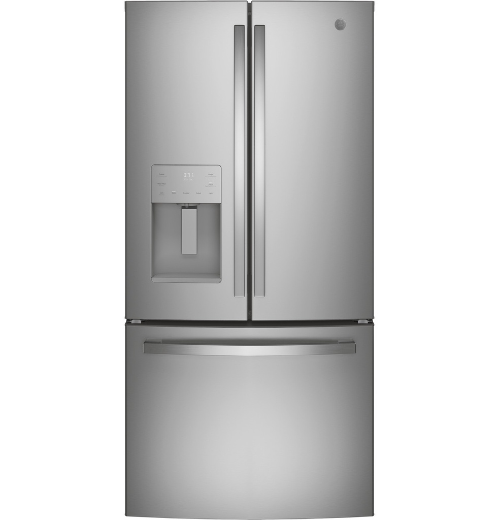 GE GYE18JYLFS 33 inch Counter Depth French Door Refrigerator with 17.5 Cu. Ft. Capacity, LED Lighting, Space-Saving Icemaker, ENERGY STAR, in Fingerprint Resistant Stainless Steel