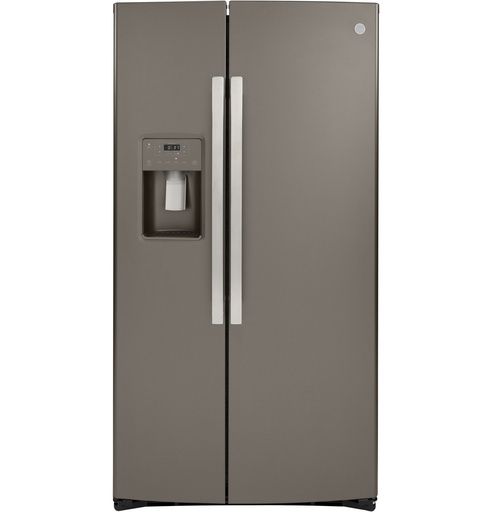 [GZS22IMNES] GE GZS22I 36 inch Counter-Depth Side-By-Side Refrigerator with 21.8 Cu. Ft. Total Capacity, Showcase LED Lighting, External Dispenser and Door Alarm (Slate)