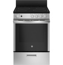 GE JAS640RMSS 24 inch Freestanding Electric Range with 4 Elements, 2.9 cu. ft. Capacity, Steam Clean, Storage Drawer, in Stainless Steel