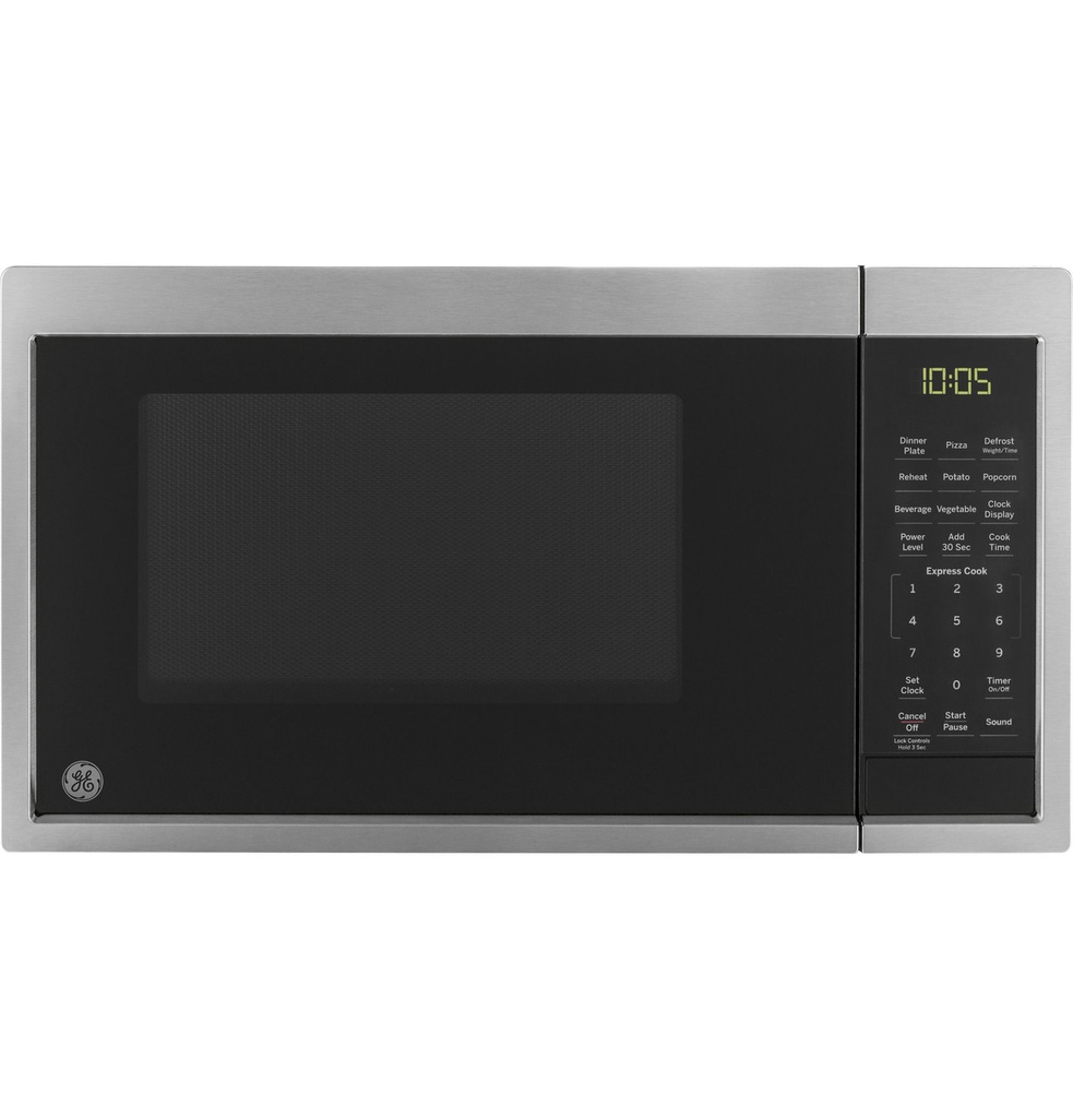 GE JES1095SMSS Countertop Microwave with 0.9 Cu. Ft., Auto and Time Defrost, and Kitchen Timer in Stainless Steel