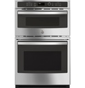 GE JK3800SHSS 27 inch Built-In Combination Microwave/Thermal Wall Oven with 6 cu. ft. Total Capacity, Self Clean Lower Oven and Sensor Cook Upper Oven in Stainless Steel