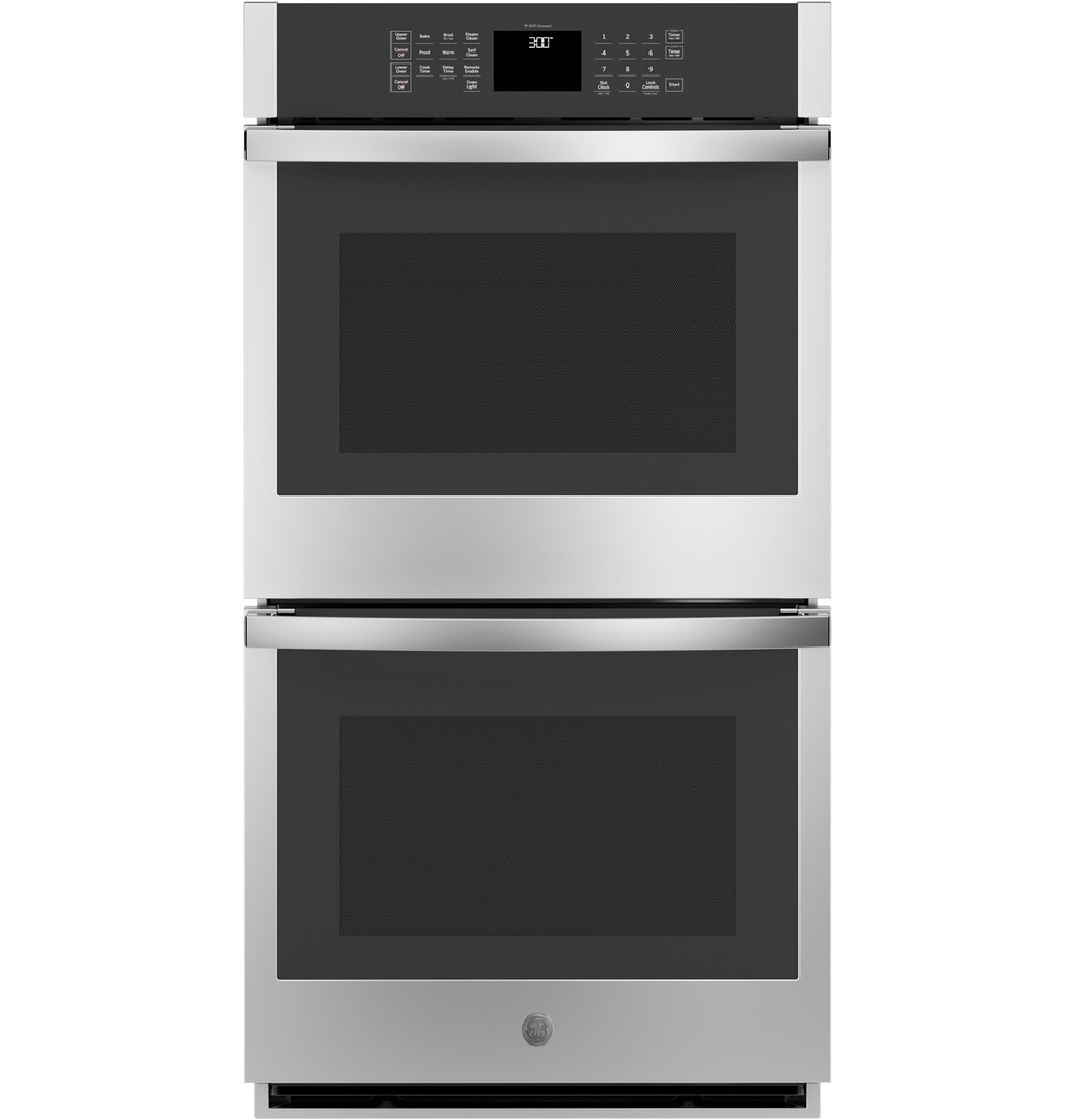 GE JKD3000 27 inch Smart Built-In Double Wall Oven with 8.6 cu. ft. Total Capacity and Self-Clean with Optional Steam Clean