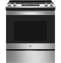 GE JS645SLSS 30 inch Slide-In Electric Range with 4 Elements, 5.3 cu. ft. Capacity, Self Clean Oven and Storage Drawer in Stainless Steel