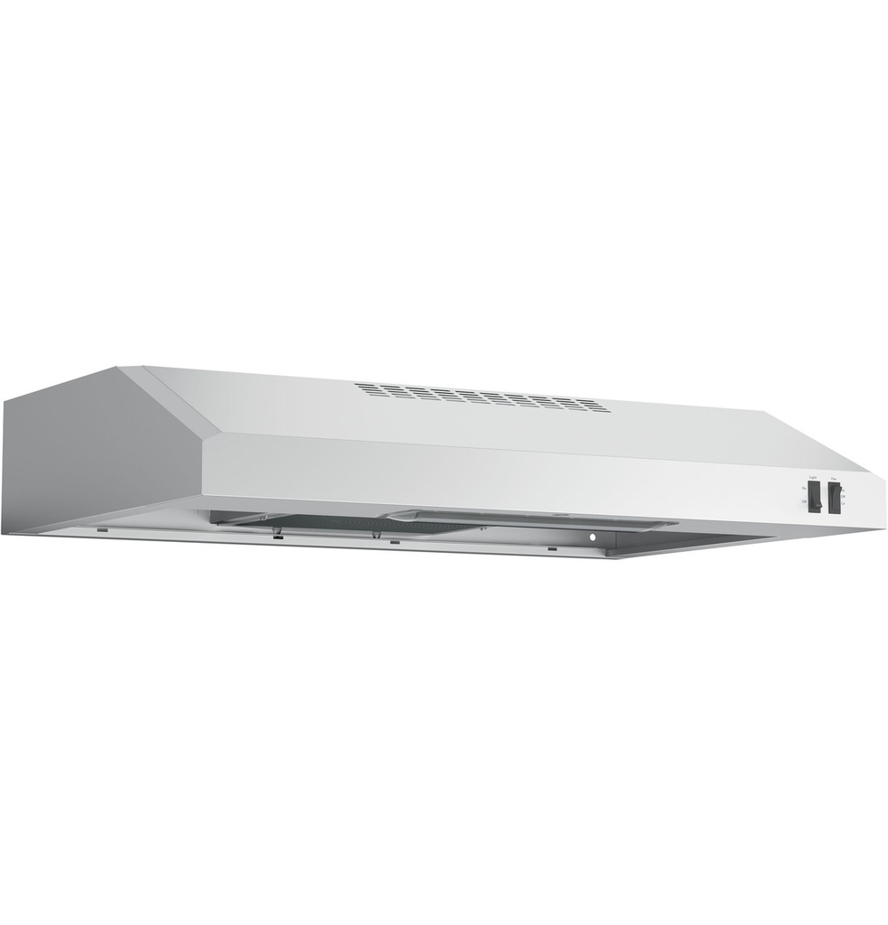 GE JVX3300 30 inch Under Cabinet Range Hood with 200 CFM, Cooktop Lighting and Dishwasher Safe Filter