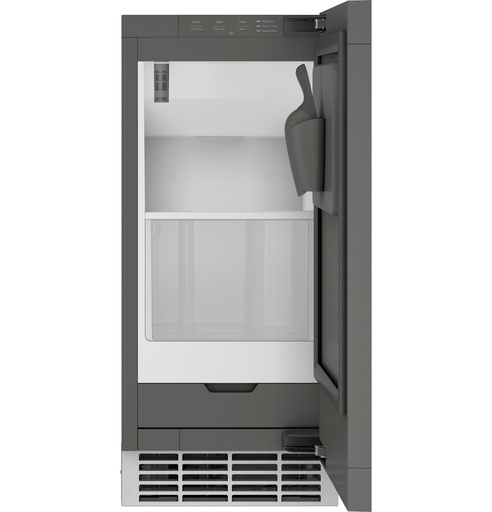 [UNC15NPWII] GE UNC15NPWII 15 inch Smart Panel Ready Nugget Ice Maker with 50 lb Daily Production, 26 lb Storage Bin Capacity, Reversible Door, Ice Scoop, LED Interior Lighting