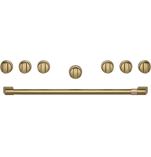 [CXPR6HKPTCG] Cafe CXPR6HKP 36 inch Handle and Knob Set for Pro Range and Rangetop (Brushed Brass)