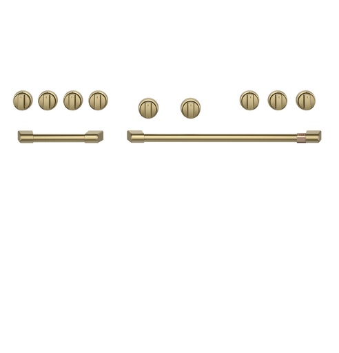 [CXPR8HKPTCG] Cafe CXPR8HKPT 48 inch Handle and Knob Set for Pro Range and Rangetop (Brushed Brass)