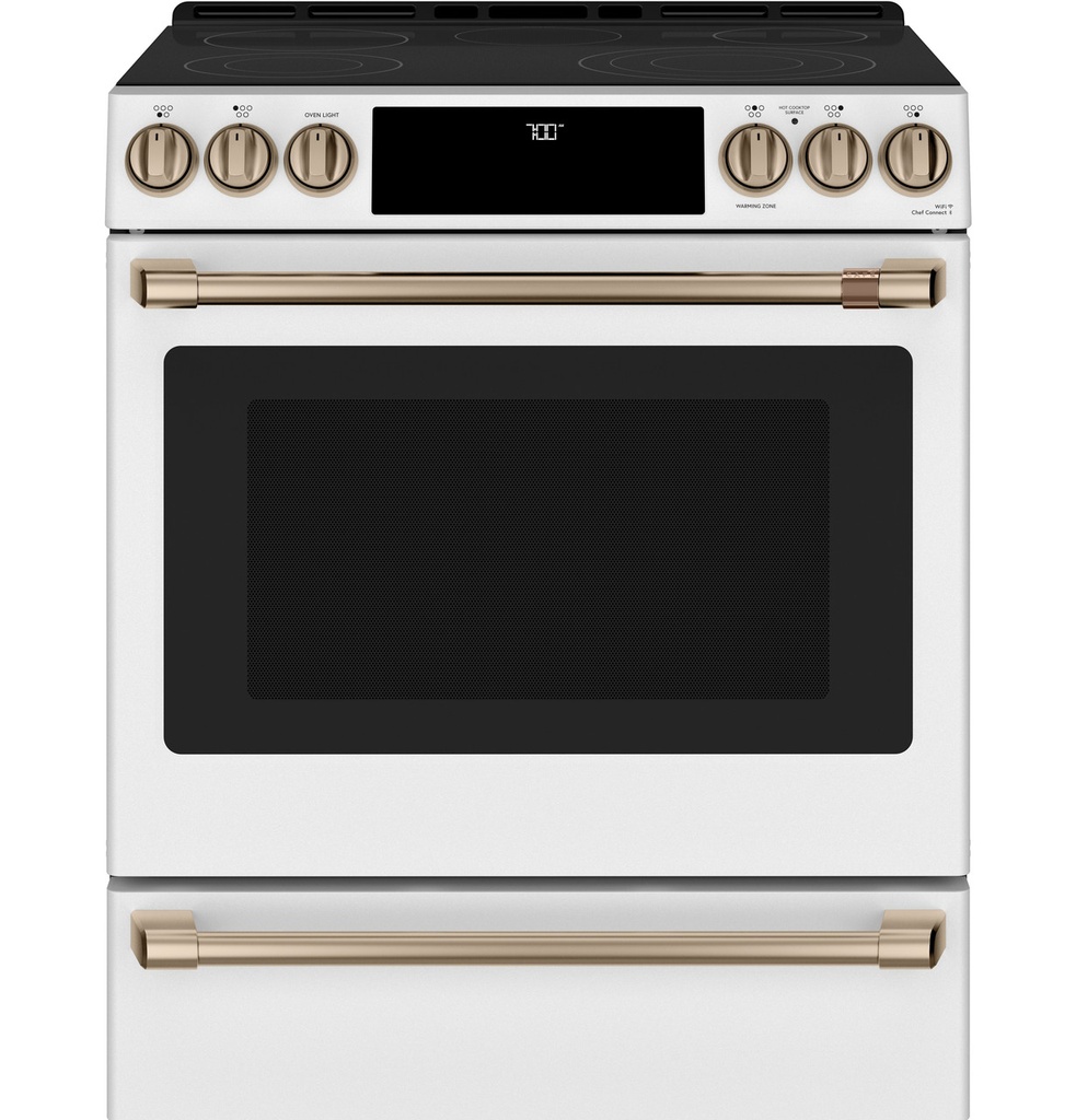 Cafe CES700P 30 inch Smart Slide-In Electric Range with 5 Elements, 5.7 cu. ft. Oven Capacity and No-Preheat Air Fry