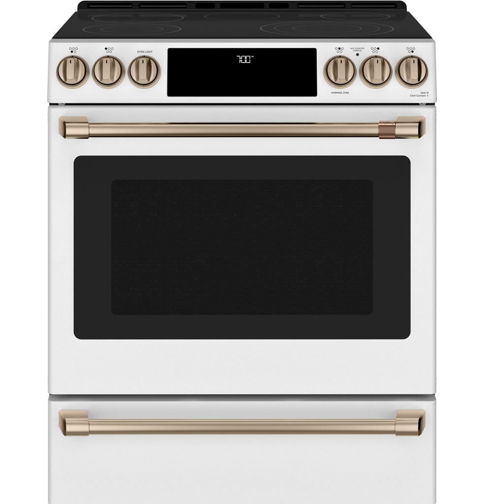 Cafe CES700P 30 inch Smart Slide-In Electric Range with 5 Elements, 5.7 cu. ft. Oven Capacity and No-Preheat Air Fry