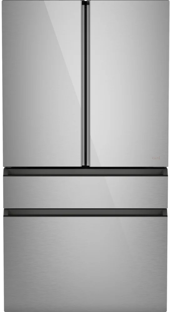 Cafe CGE29DM5TS5 36 inch Smart 4-Door French-Door Refrigerator with 28.7 Cu. Ft. Capacity, ENERGY STAR Rated and Dual-Dispense AutoFill Pitcher in Platinum Glass