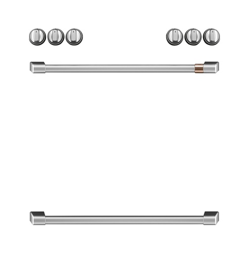 [CXFCHHKPMSS] Cafe CXFCHHKPM Knob and Handle Kit - Induction Range (Brushed Stainless)