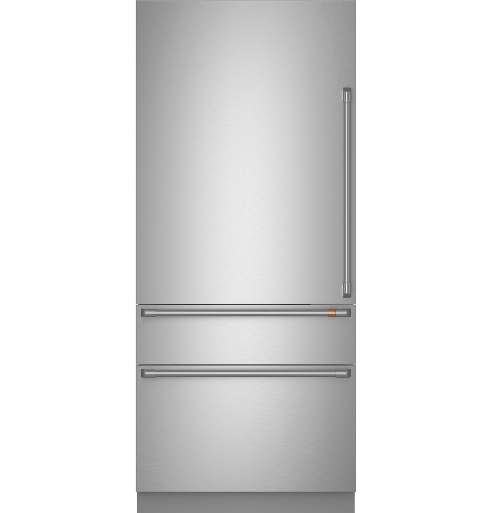 Cafe CIC36P2VS1 36 inch Smart Built-in Bottom Freezer Refrigerator with 20.1 Cu. Ft. Capacity, Bright LED Lighting and Advanced Temperature Control