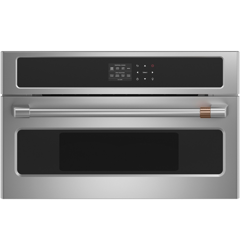 Cafe CMB903P2NS1 30 inch Pro Convection Steam Oven with 1.3 cu. ft. Capacity and Touchscreen LCD Display in Stainless Steel