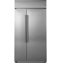 Cafe CSB48WP2NS1 48 inch Smart Built-In Side-by-Side Refrigerator with 29.5 Cu. Ft. Capacity, Showcase LED Lighting and Spillproof Shelves in Stainless Steel