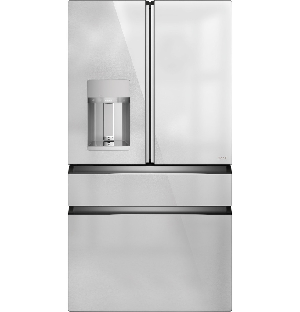 Cafe CVE28DM5NS5 36 inch Smart 4-Door French-Door Refrigerator with 27.8 Cu. Ft. Capacity, ENERGY STAR and Convertible Drawer in Platinum Glass