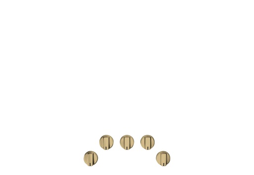 [CXCG1K0PMCG] Cafe CXCG1K0PMFB 5 Gas Cooktop Knobs (Brushed Brass)