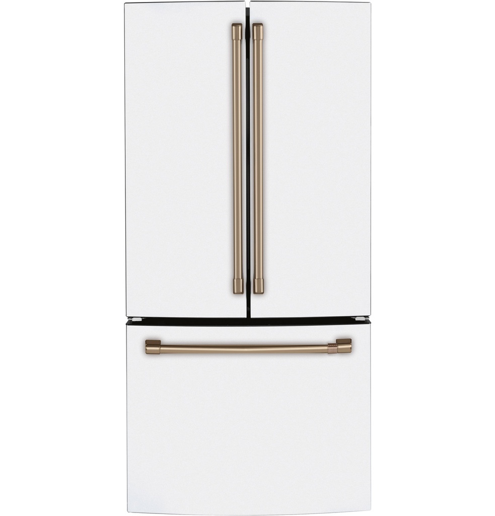 Cafe CWE19SP 33 inch Counter Depth French Door Refrigerator with 18.6 cu. ft. Capacity, Internal Water Dispenser and Showcase LED Lighting