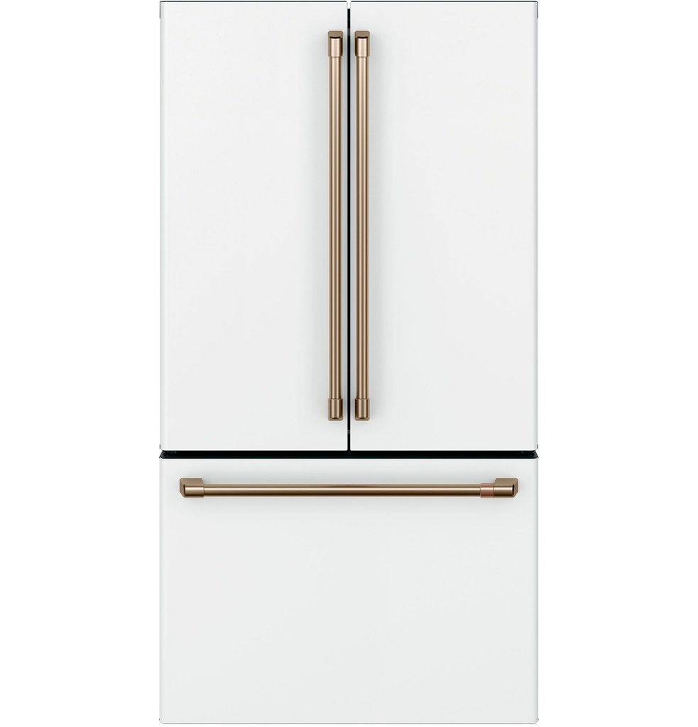 Cafe CWE23SP 36 inch Counter Depth Smart French Door Refrigerator with 23.1 cu. ft. Capacity, Internal Water Dispenser and Showcase LED Lighting