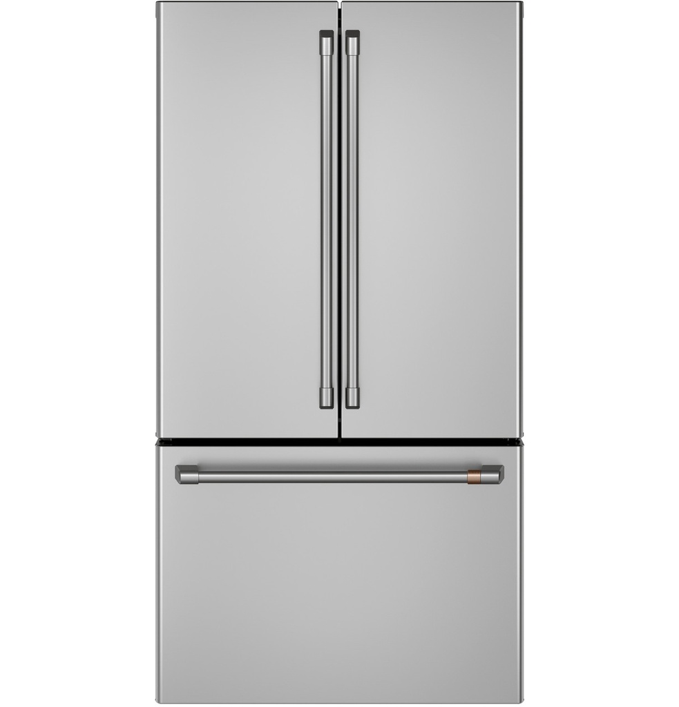Cafe CWE23SP 36 inch Counter Depth Smart French Door Refrigerator with 23.1 cu. ft. Capacity, Internal Water Dispenser and Showcase LED Lighting
