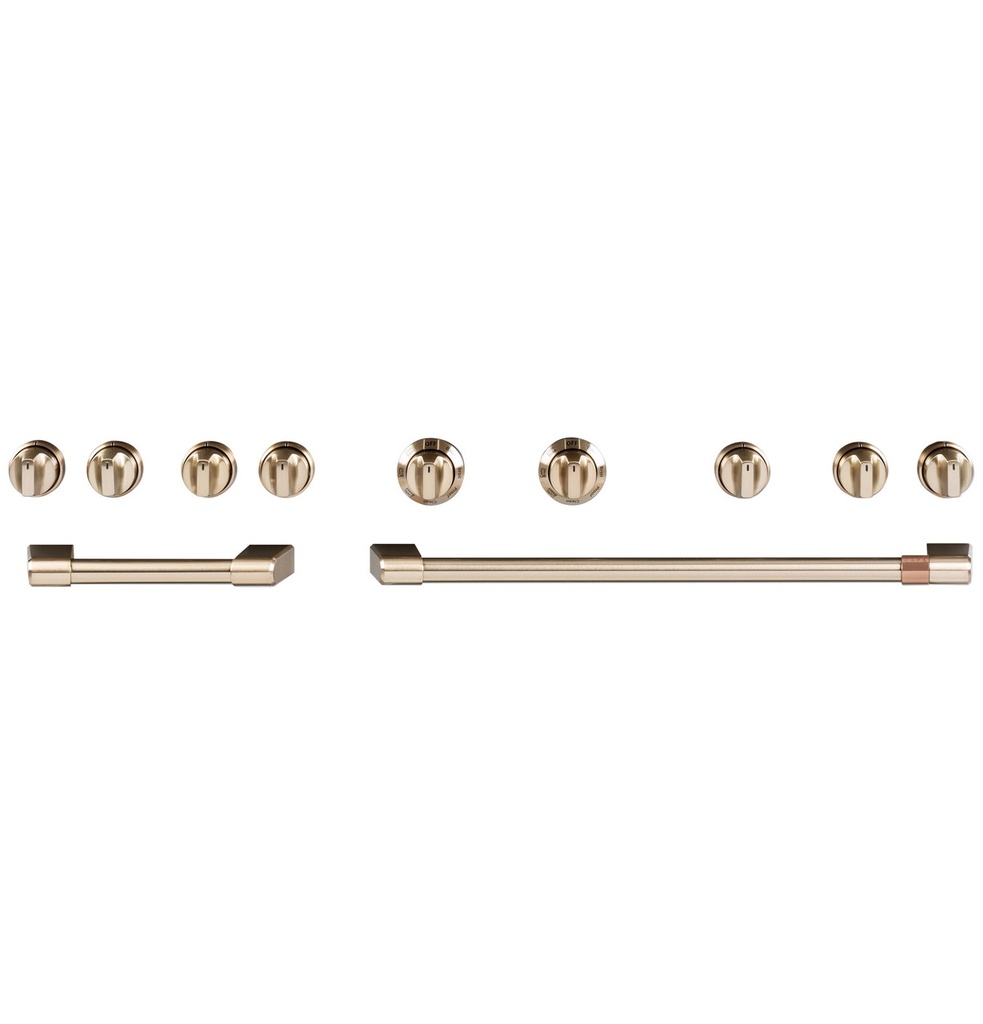 Cafe CXPR8HKPMBZ 48 inch Brushed Bronze Handle and Knob Set for Pro Range and Rangetop