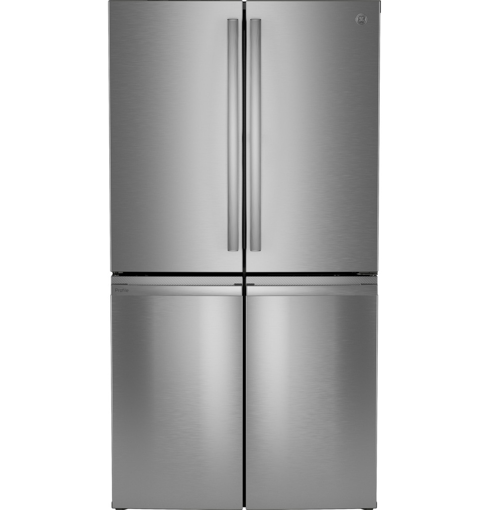 GE Profile PAD28BYTFS 36 inch Smart Quad-Door French Door Refrigerator with 28.3 Cu. Ft. Capacity, ENERGY STAR Rated and Fully Convertible Temperature Zone in Fingerprint Resistant Stainless Steel