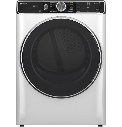 [PFD87ESSVWW] GE Profile PFD87ES 28 inch Smart Front Load Electric Dryer with 7.8 cu. ft. Capacity, Energy Star, and Steam and Sanitize Cycle (White)