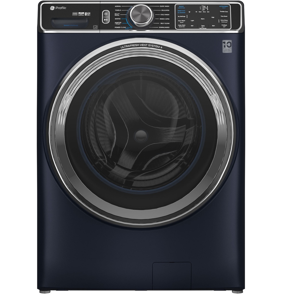 GE Profile PFW870S 28 inch Smart Front Load Washer with 5.3 cu. ft. Capacity, SmartDispense, UltraFresh Vent System with OdorBlock, Energy Star