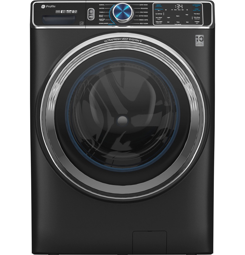 GE Profile PFW950SPTDS 28 inch Smart Front Load Steam Washer with 5.3 cu. ft. Capacity, SmartDispense, UltraFresh Vent System with OdorBlock, Energy Star in Carbon Graphite