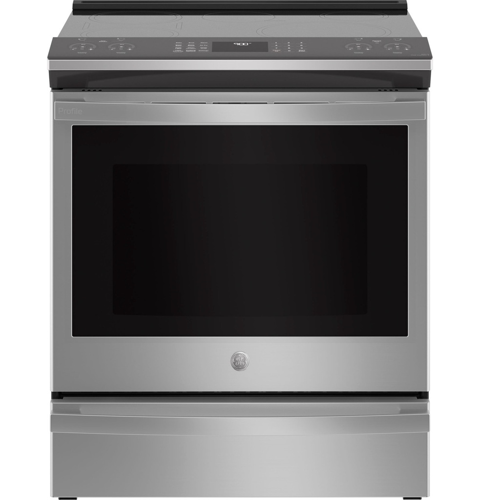 GE Profile PHS930YPFS 30 inch Smart Slide-In Convection Induction Range with 5 Elements, 5.3 cu. ft. Oven Capacity and No Preheat Air Fry in Fingerprint Resistant Stainless Steel