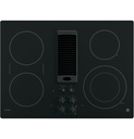 GE Profile PP9830 30 inch Electric Cooktop with 4 Elements and Downdraft Exhaust in Black