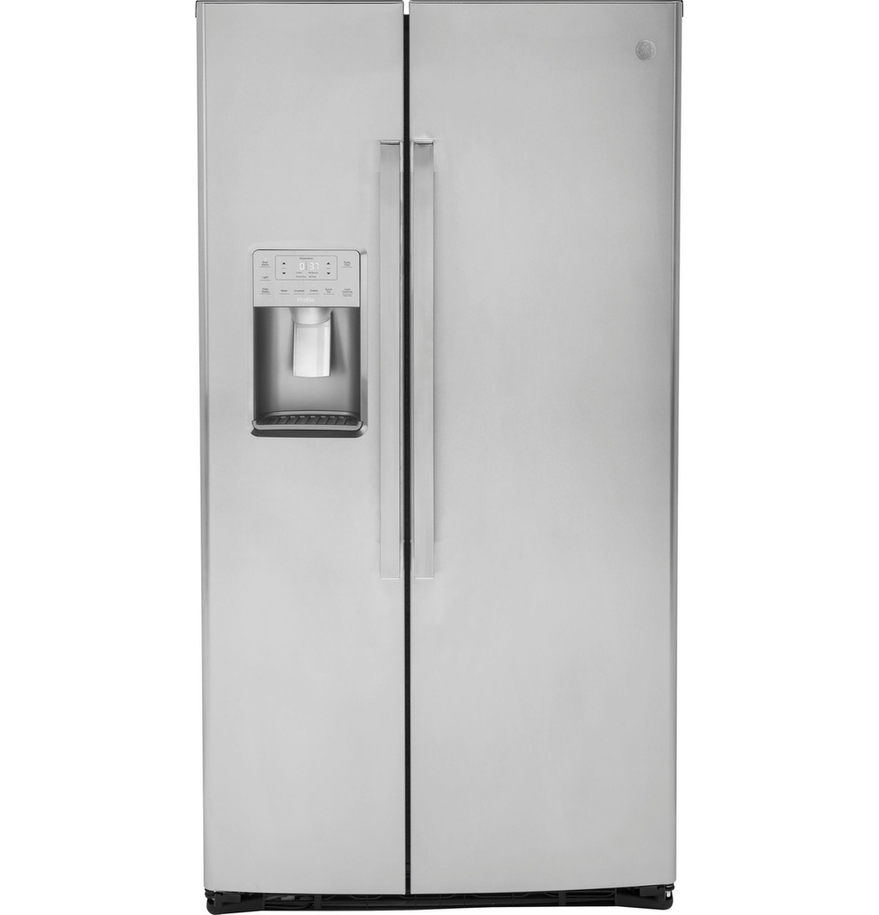 GE Profile PSE25KYHFS 36 inch Freestanding Side by Side Refrigerator with 25.3 cu. ft. Capacity, External Dispenser, in Fingerprint Resistant Stainless Steel