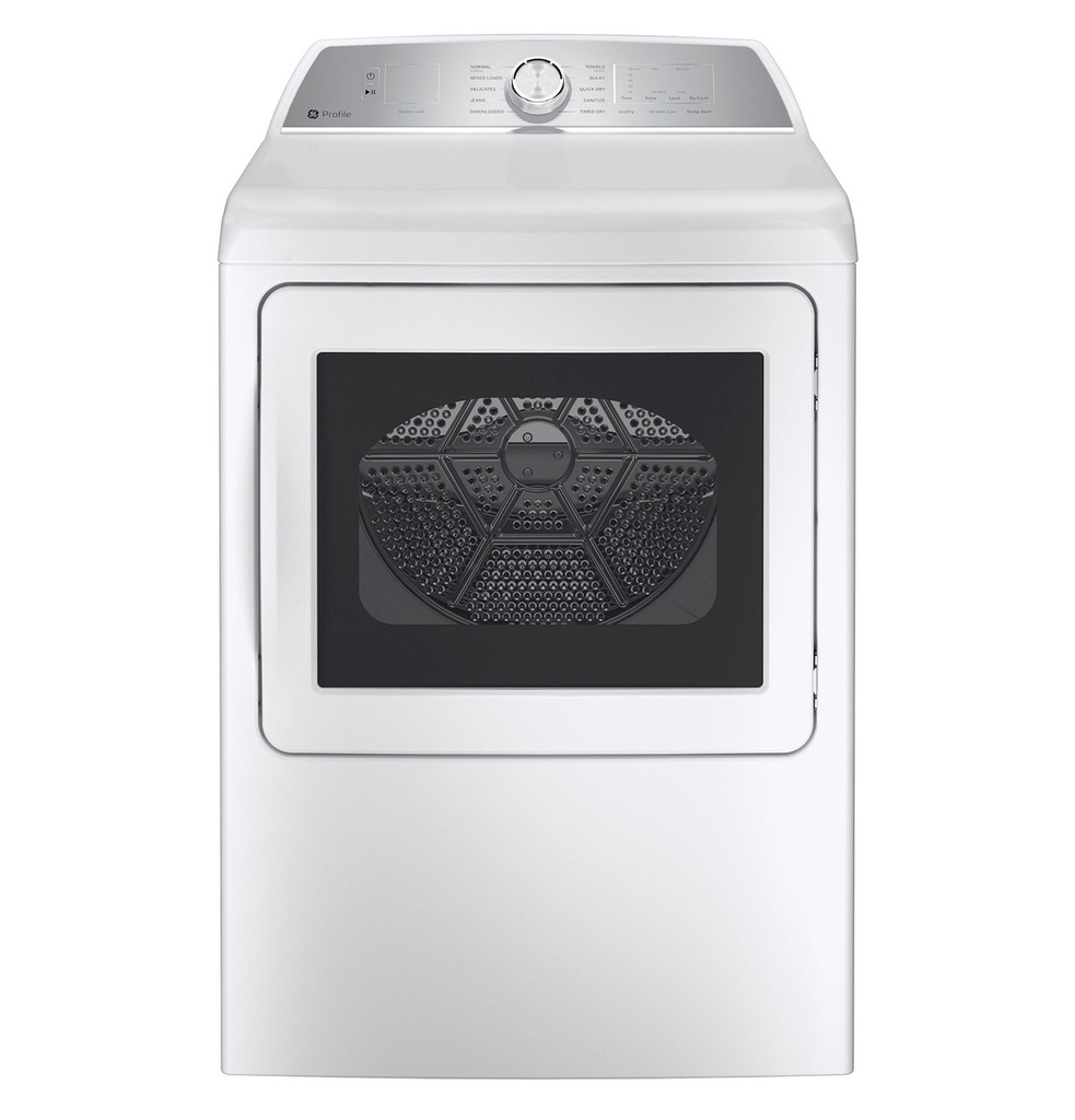 GE Profile PTD60G 27 inch Smart Gas Dryer with 7.4 cu. ft. Capacity, Long Vent, Aluminized Alloy Drum, Sanitize Cycle, Sensor Dry