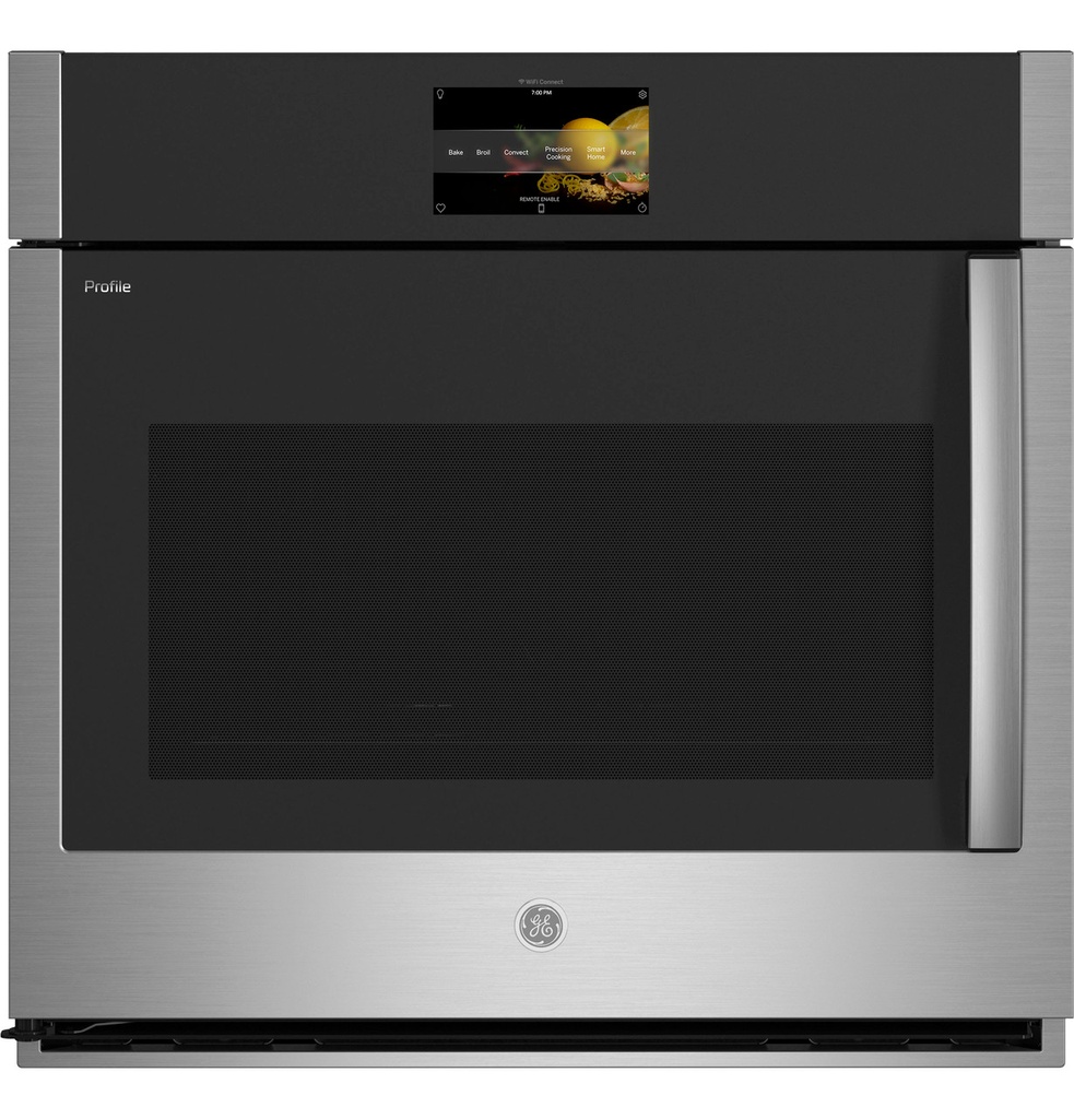 GE Profile PTS700SNSS 30 inch Smart Built-In Single Wall Oven with 5 cu. ft. Total Capacity, Side Swing Door, True European Convection, Self-Clean with Steam Clean Option, No Preheat Air Fry in Stainless Steel 