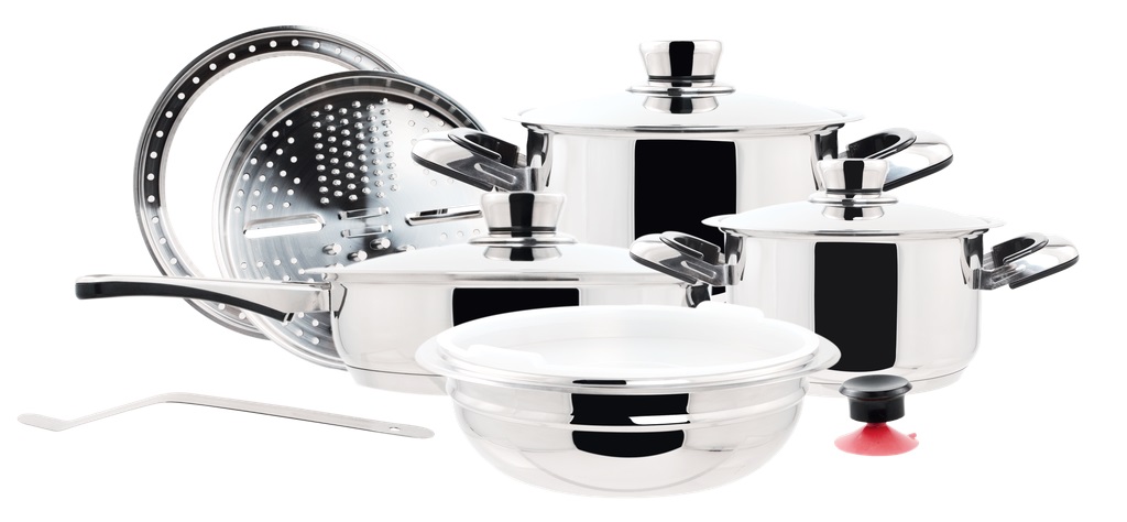 Verona NS12SET 12-pc Cookware Set, Stainless Steel, Induction Compatible