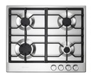 Verona VDGCT424FSS 24 inch Italian-Made Gas Cooktop with 4 Brass Burners and Continuous Cast Iron Grates in Stainless Steel