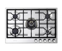 Verona VDGCT530FSS 30 inch Designer Series Gas Cooktop with 5 Brass Burners and Continuous Cast Iron Grates in Stainless Steel