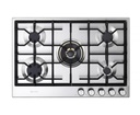Verona VDGCT530FSS 30 inch Italian-Made Gas Cooktop with 5 Brass Burners and Continuous Cast Iron Grates in Stainless Steel