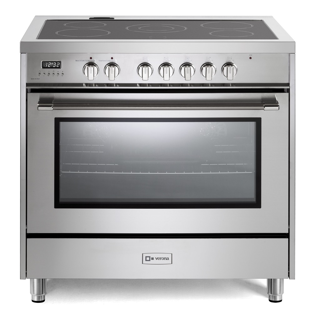 Verona VPRFSEE365SS 36 inch Prima Series Freestanding Electric Range with 5 Elements, 5 cu. ft. Oven Capacity and Digital Clock and Timer in Stainless Steel