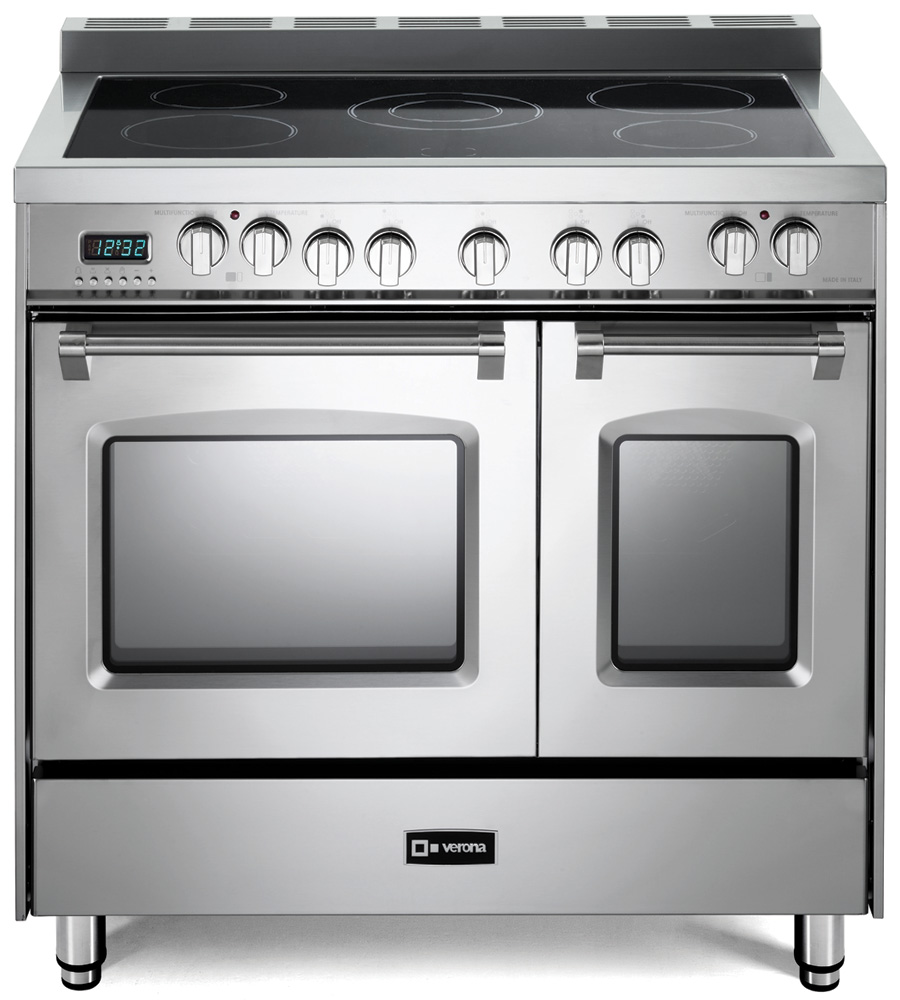 Verona VPFSEE365D 36 inch Prestige Series Freestanding Double Oven Electric Range with 5 Elements, 3.5 cu. ft. Total Oven Capacity, European Convection
